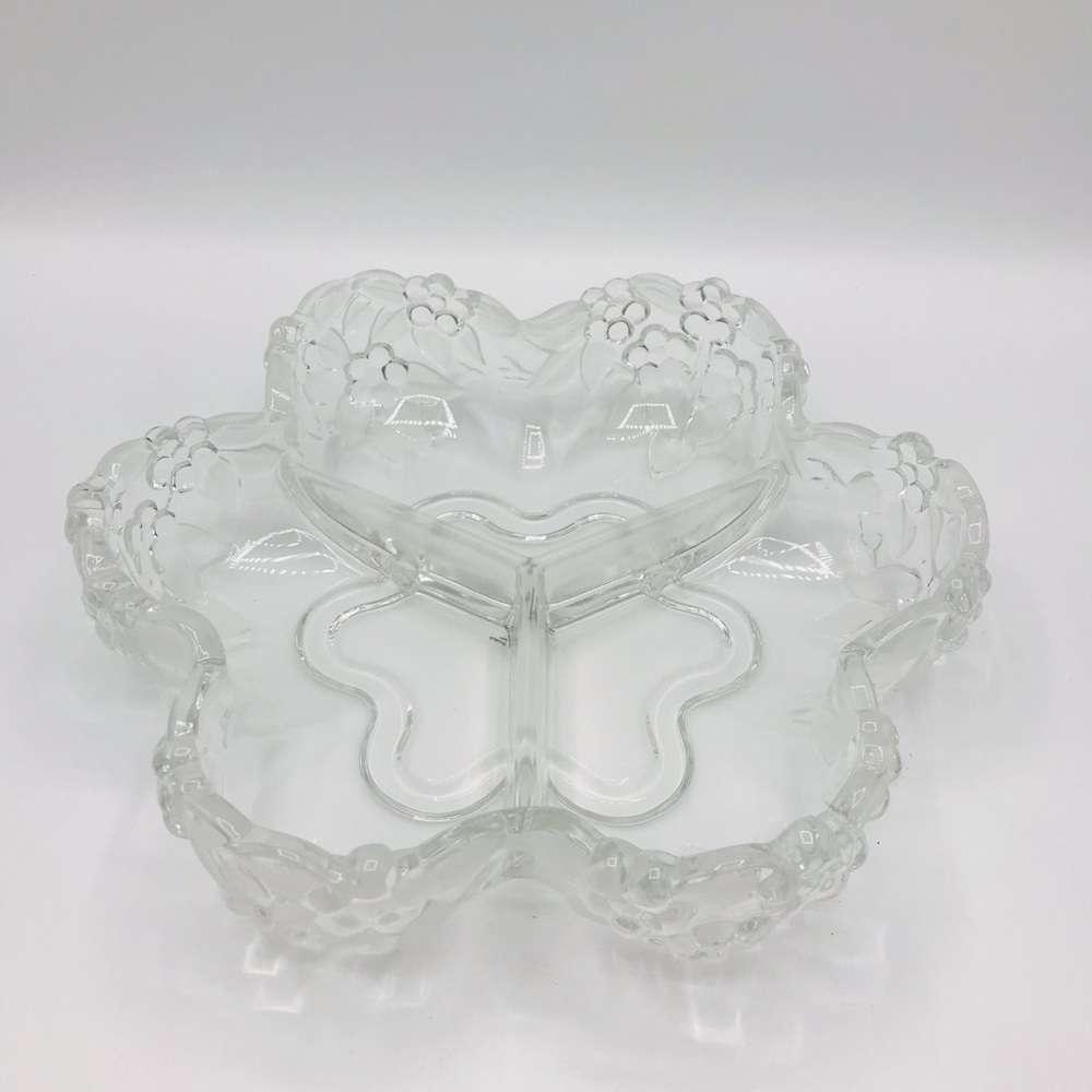Vintage Mikasa Walther Crystal 3 part divided relish dish.